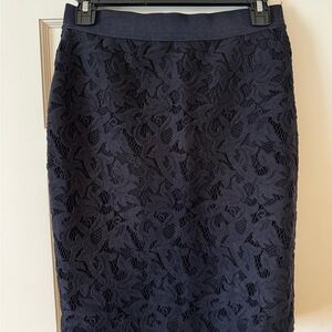 Elegant Navy Blue Lace Skirt